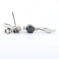 2.60 Ct Certified Black Diamond Stud In Dangler Style with Diamond Accents - ZeeDiamonds