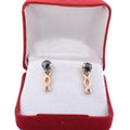 1.70 Ct, Rose-Cut Black Diamond Studs In Dangler Style, Latest Design - ZeeDiamonds