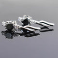 2.60 Ct Certified Black Diamond Stud In Dangler Style with Diamond Accents - ZeeDiamonds