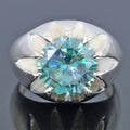 Stunning Blue Diamond Solitaire Men's Ring in Prong Setting. Excellent Cut & Great Sparkle! Gift For Wedding/Birthday! 5.00 Ct Certified - ZeeDiamonds