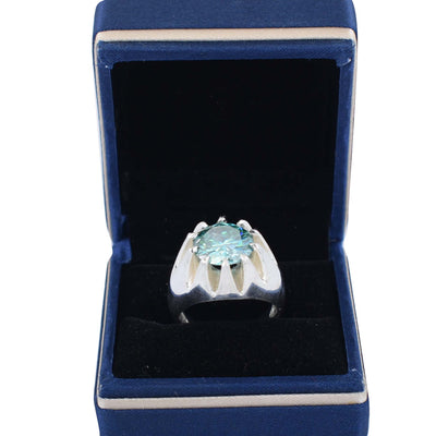 Stunning Blue Diamond Solitaire Men's Ring in Prong Setting. Excellent Cut & Great Sparkle! Gift For Wedding/Birthday! 5.00 Ct Certified - ZeeDiamonds