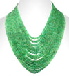 3 - 5 mm Rare 13 Strand Emerald Gemstone Beads Necklace For Gift, - ZeeDiamonds
