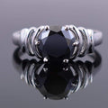 1.40 Ct Certified Black Diamond Designer Silver Ring - ZeeDiamonds