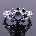 1.40 Ct Round Shape Black Diamond & Black Diamond Accents Beautiful Ring - ZeeDiamonds