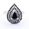 1.80 Ct Certified Beautiful Pear Shape Black Diamond with Black Accents, Great Sparkle & Amazing Look