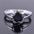 1.45 Cts Round Shape Black Diamond Solitaire Ring in Sterling Silver - ZeeDiamonds