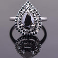 1.70 Cts Certified Pear Shape Black Diamond with Black Accents - ZeeDiamonds