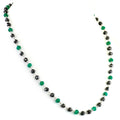 4-5 mm Black Diamond and Emerald Beads Chain Necklace - ZeeDiamonds