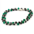 4-5 mm Black Diamond and Emerald Beads Chain Necklace - ZeeDiamonds