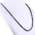 4 mm Round Black Diamond Necklace for Birthday Gift - ZeeDiamonds