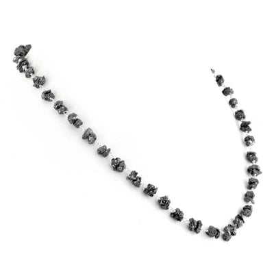 Single Row 5 mm - 6 mm Rough Black Diamond Wire Necklace - ZeeDiamonds