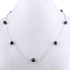 Single Row Black Diamond Chain Necklace in Sterling Silver - ZeeDiamonds