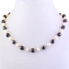 Single Row Black Diamond Chain Necklace in Sterling Silver.AAA - ZeeDiamonds