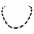 Pipe Shape Fancy Black Diamond Beads Necklace With 925 Silver Findings - ZeeDiamonds