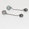 9 mm Black Diamond Studs, Drop Earring With Diamonds Accents - ZeeDiamonds