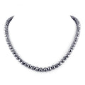 Certified 6 mm Round Black Diamond Necklace for Women's - ZeeDiamonds