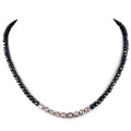 Unique Style 5 mm Black and Champagne Diamond Necklace - ZeeDiamonds