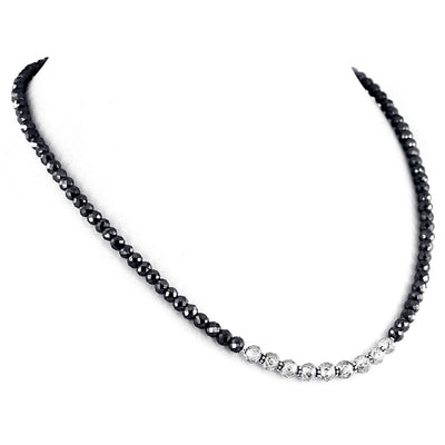 Unique Style 5 mm Black and Champagne Diamond Necklace - ZeeDiamonds