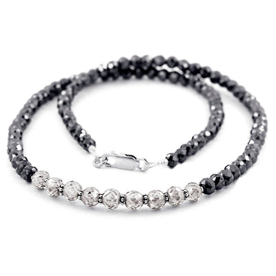 Unique Style 5 mm Black and Champagne Diamond Necklace - ZeeDiamonds