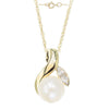 Designer South Sea Pearl Pendant with White Diamonds in 14kt Gold - ZeeDiamonds