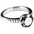 2 Ct Round Black Diamond Engagement Ring, Promise Ring - ZeeDiamonds