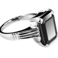 7-10 Ct Radiant Cut Black Diamond Designer Ring for Men's - ZeeDiamonds