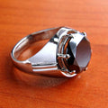 5.5 Ct Round Black Diamond Solitaire Men's Ring in 925 Silver - ZeeDiamonds