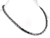 Designer Pipe Shape Fancy Black Diamond Beaded Necklace with Ruby Gemstone Clasp in 925 Silver. Great Gift & Amazing Style , Certified! Free Diamond Studs.
