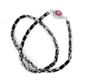 Designer Pipe Shape Fancy Black Diamond Beads Necklace - ZeeDiamonds