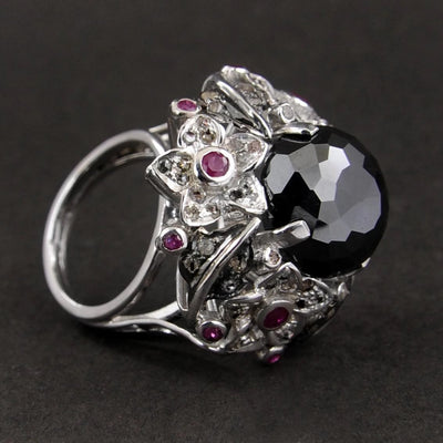 3 Ct Victorian Style Black Diamond Accents Ring for Women's - ZeeDiamonds