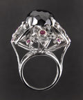 3 Ct Victorian Style Black Diamond Accents Ring for Women's - ZeeDiamonds