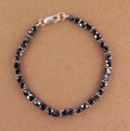 35 Cts Certified Black Diamond & Silver Goli Designer Bracelet For Women's - ZeeDiamonds
