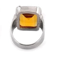 Certified Yellow Citrine Gemstone Men's Ring in Sterling Silver - ZeeDiamonds