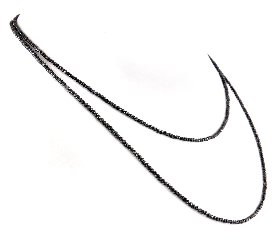 36 inches Black Diamond beads Long Necklace, Free Diamond Studs - ZeeDiamonds