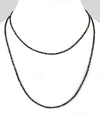 3 mm Black Diamond beads Long Necklace, Free Diamond Studs - ZeeDiamonds