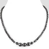 Certified 5mm-8mm AAA Quality Black Diamond Beaded Necklace in 925 Silver Clasp. Great Shine & Ideal Gift , Certified! Free Diamond Studs.