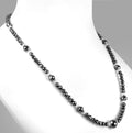 5mm-8mm AAA Quality Black Diamond Round Beads Necklace - ZeeDiamonds