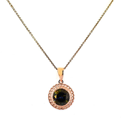 5.00 Ct AAA Quality Blue Diamond Solitaire Pendant In Rose Gold, Great Shine& Luster ! - ZeeDiamonds