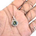 3.87 Ct AAA Certified Blue Diamond Pendant With White Accents, Great Shine & Luster ! - ZeeDiamonds