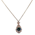 4.2 Ct AAA Certified Blue Diamond Pendant With White Accents, Great Shine & Luster ! - ZeeDiamonds