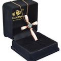 Certified 1.00 Ct Blue Diamond Solitaire Cross Pendant In Rose Gold, Amazing Shine & Bling ! - ZeeDiamonds