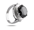5 Ct Certified Black Diamond Solitaire Unisex Ring, Heavy Design & Shine - ZeeDiamonds