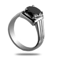 2.5 Ct Round Black Diamond Ring in 925 Sterling Silver - ZeeDiamonds