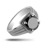 2.5 Ct Round Black Diamond Ring in 925 Sterling Silver - ZeeDiamonds