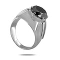 3 Ct Round Black Diamond Ring in 925 Sterling Silver - ZeeDiamonds