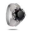 AAA Certified 3 Ct Round Black Diamond Solitaire Ring in 925 Sterling Silver. Excellent Cut & Great Luster