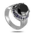 4 ct Black Diamond Engagement Ring With Gemstone Accents, Great Design - ZeeDiamonds