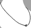 2 mm AAA Quality Certified Black Diamond Beads Necklace - ZeeDiamonds