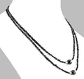 Two Row Rough Black Diamond Necklace With 8 mm Beads Diamonds - ZeeDiamonds