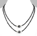 Two Row Rough Black Diamond Necklace With 8 mm Beads Diamonds - ZeeDiamonds